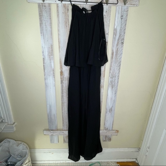 Gibson Popover Black Wide Leg Jumpsuit Womens S - Picture 2 of 13